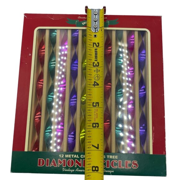 Shiny-Brite 12 Metal Christmas Tree Diamond Icicles Vintage American 1940s Desig - Picture 14 of 15